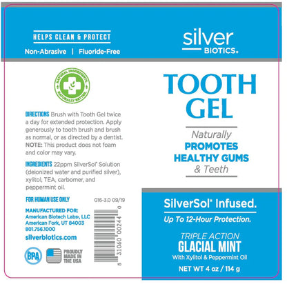 Silver Biotics Tooth Gel Glacial Mint - 4 oz