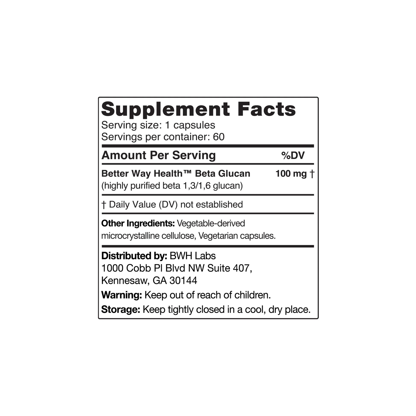 Beta Glucan 100 mg - 60 caps