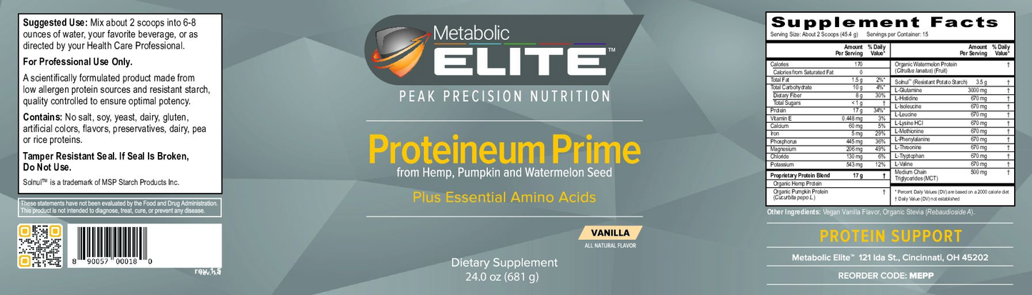 Proteineum Prime - Hemp Protein - 24 oz